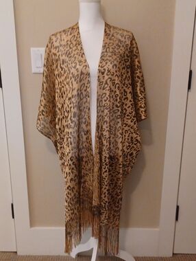 Bon Voyage Metallic Leopard Print Beach Coverup/Poncho